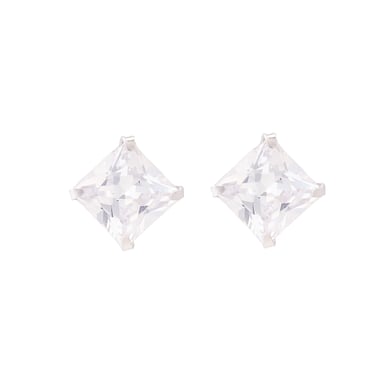 Luxenter essential earrings made of 925 sterling silver and shiny rhodium plated zirconia finish