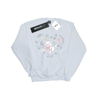 Disney Girls The Aristocats Marie Heart Sweatshirt (White)
