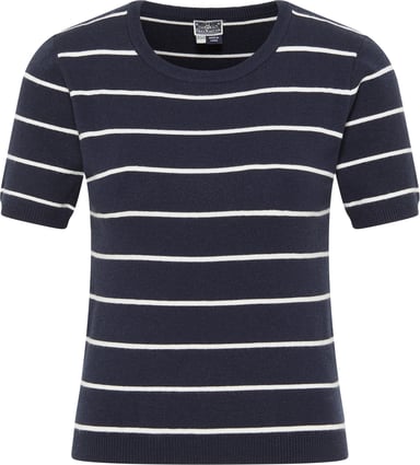 Dreimaster Short sleeve pullover women marine wool white