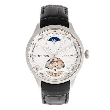 Heritor Automatische Gregory Semi-Skelet Leather-Band Horloge