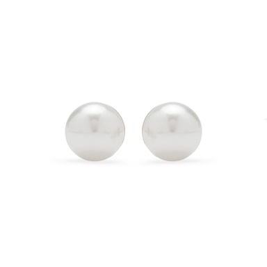 Luxenter earrings with 925 sterling silver danlug screw lock and white pearl with 18kt yellow gold plated finish