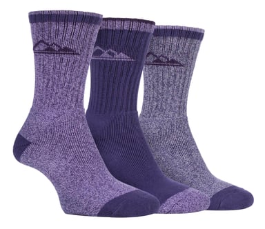 3 Pairs Ladies Lightweight Breathable Hiking Socks with Arch Support