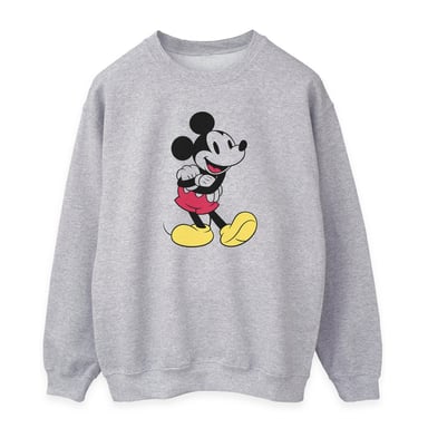 Disney Womens/Ladies Classic Mickey Mouse Sweatshirt (Heather Grey)