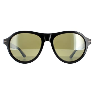 Serengeti Round Mens Matte Black Mineral Polarized Green 555nm Danby