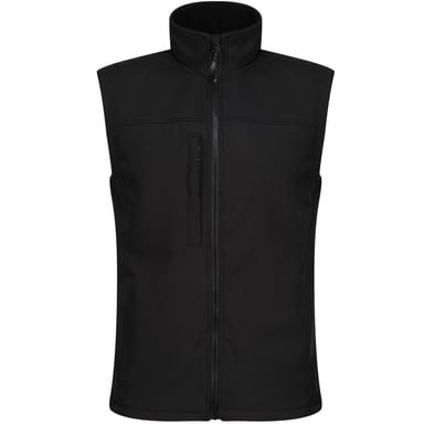 Regatta Mens Flux Softshell Bodywarmer / Sleeveless Jacket Water Repellent And Wind Resistant (All Black)