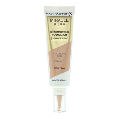 Max Factor Miracle Pure Skin Improving 24H Hydration Foundation 30ml - 82 Deep Bronze
