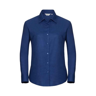 Russell Collection Womens/Ladies Classic Oxford Long-Sleeved Shirt (Bright Royal)