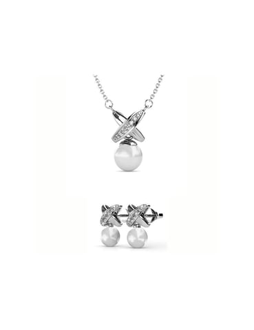 Parure et Coffret Chris Pearl - Argenté et Cristal