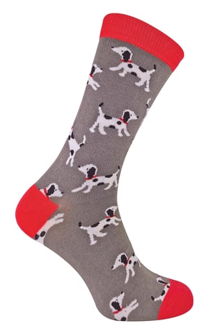 Mr Heron - Nieuwe bamboesokken voor heren met honden aan - Dalmatiërs (Houtskool)