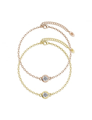 Birth Stone Bracelet - Gold, Rose Gold and Crystal