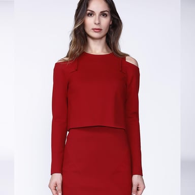 Off-shoulders crop top in jersey