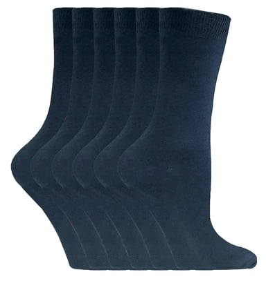 Sock Snob - 6 par enfärgade bomullsstrumpor för damer