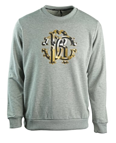 Roberto Cavalli Large Crest Grey Sweatshirt