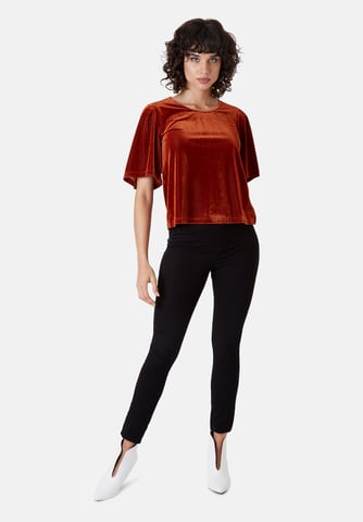 Whisper Short Sleeve Top in Rust Brown