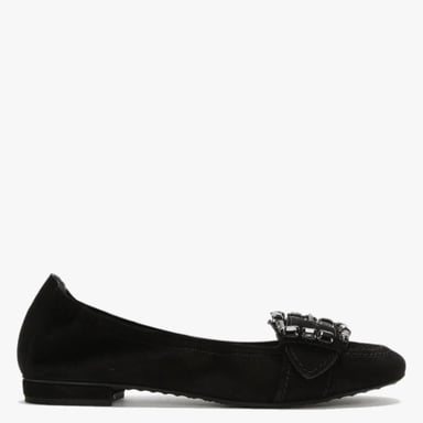 Kennel & Schmenger Malu Suede Embellished Buckle Ballet Pumps