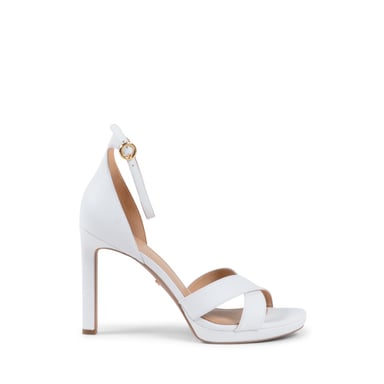 Michael Kors Womens Ankle Strap Sandal White ALEXIA
