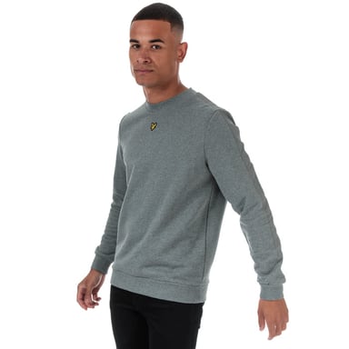 Men's Lyle And Scott Fabric Mix Crew Neck Sweatshirt in Grey Marl