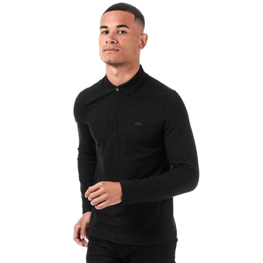 Men's Lacoste Regular Fit Paris Long Sleeve Polo in Black