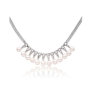 Freshwater Pearl Necklace and White Gold plated Mounting