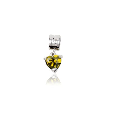 Crystal Dangle Heart Bead
