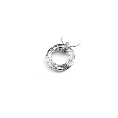Swarovski - Circle Pendant made with a White Crystal from Swarovski