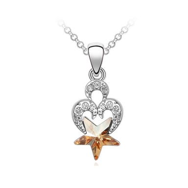 Swarovski - Heart and Star Pendant made with a Crystal from Swarovski