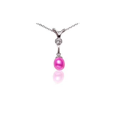 Pink Freshwater Pearl Pendant and 925 Silver