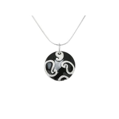 Swarovski - Black Swarovski Crystal Elements Circles Pendant and Rhodium Plated