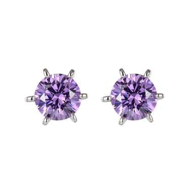 Swarovski - Purple Swarovski Zirconia Crystal Earrings and Silver Mounting