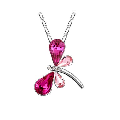 Swarovski - Butterfly Pendant made with Pink Swarovski Crystal Element