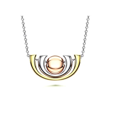 3 Golds and Rhodium Plated Necklace