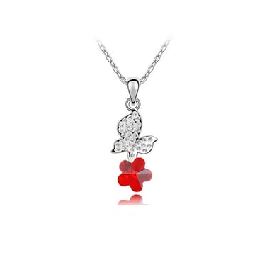 Swarovski - Red Swarovski Element Crystal Butterfly Pendant