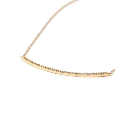 Yellow Gold Plated Necklace and White Cubic Zirconia
