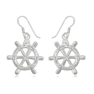 925 Silver Rudder Dangling Earrings