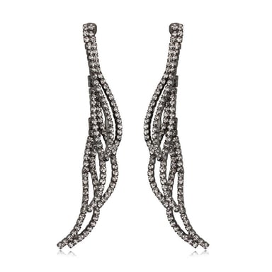 White Crystals Dangling Earrings
