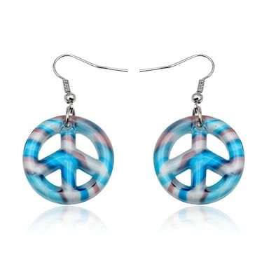 Blue Murano Glass Peace Earrings