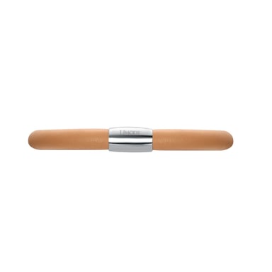 Beige Leather Charm's Bracelet and Stainless Steel