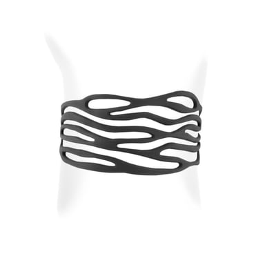 Black Silicone Gum Jungle Bracelet Effect Tatto