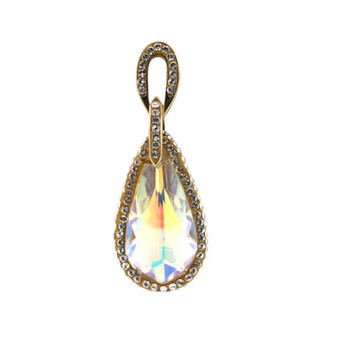 Swarovski - White Auora Borealis Swarovski Elements Crystal Pendant and 925/1000 Silver Mounting
