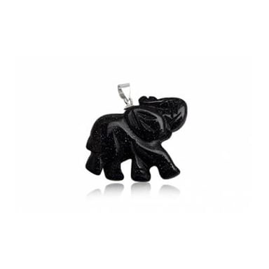 Elephant Pendant in Blue Sandstone and 925 Silver