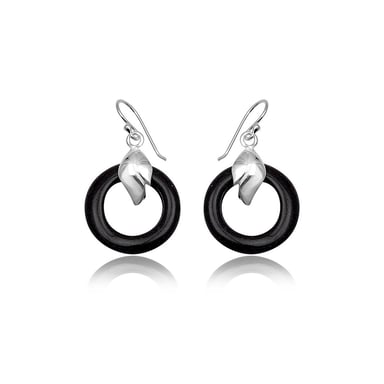 Hanging Earrings in Blue Sandstone and 925 Silver