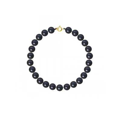 AA Black Freshwater Pearl Women Bracelet and 750/1000 Yellow Gold Clasp