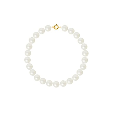 AA White Freshwater Pearl Women Bracelet and 750/1000 Yellow Gold Clasp