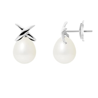 White Freshwater Pearls Earrings and white gold 750/1000