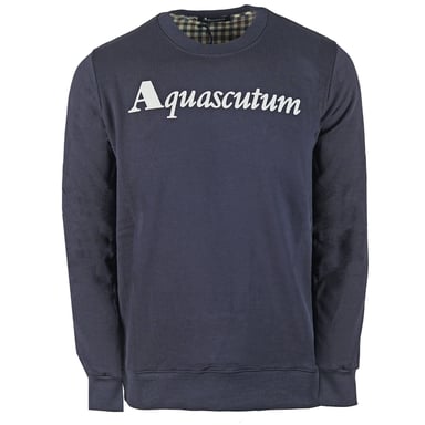Aquascutum Box Logo Marinblå Sweatshirt
