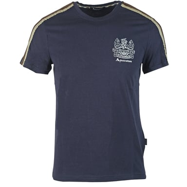 Aquascutum Shoulder Stripe Navy T-Shirt