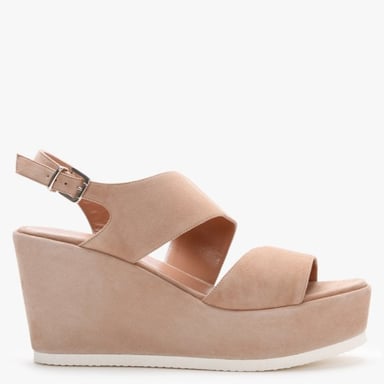 Daniel Samara Suede Asymmetric Strap Wedge Sandals