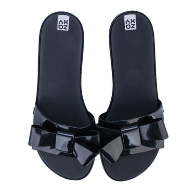 Women's Zaxy Sky Bow Slide Sandals in Black