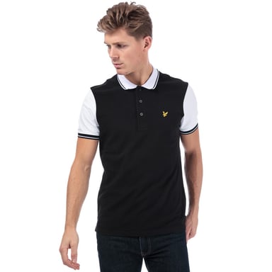Men's Lyle And Scott Tipped Polo Shirt in Black-White