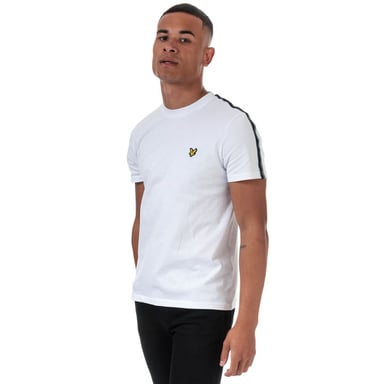 Men's Lyle And Scott Taped T-Shirt in White Navy